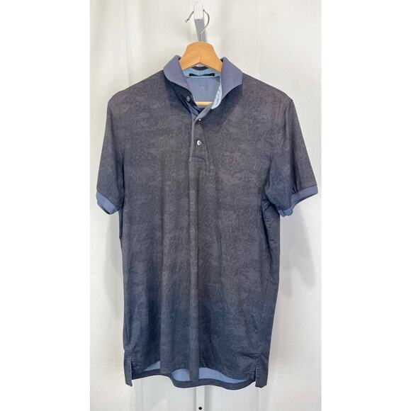 GREYSON Polo Shirt Short Sleeve Animal Print Snakeskin Patterned Gray Size S - Picture 8 of 8